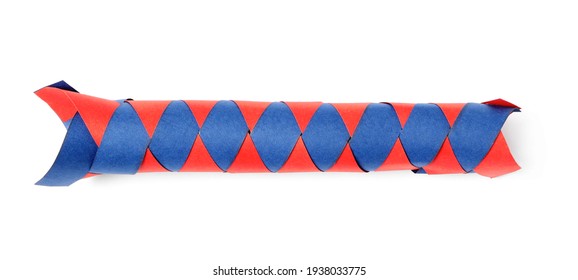 Chinese Finger Trap Isolated On White, Top View