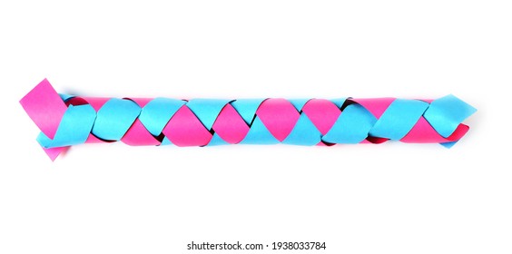 Chinese Finger Trap Isolated On White, Top View