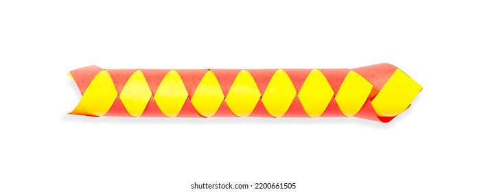 Chinese Finger Trap Isolated On White, Top View