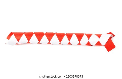 Chinese Finger Trap Isolated On White, Top View