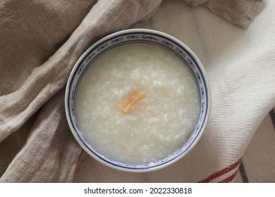 Chinese Food, Fried Scallop And Rice Congee