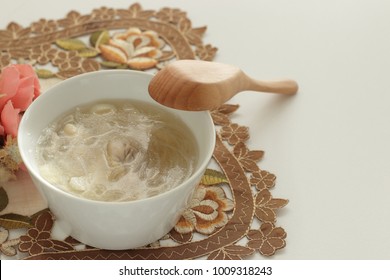 Chinese Food, Glass Noodle And Chicken  Daikon Soup