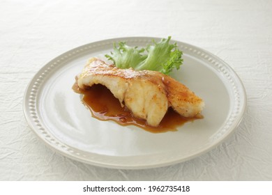 Chinese Food, Pan Fried Cod Fish With Sweet Soy Sauce