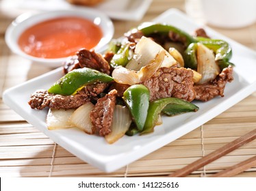 Chinese Food - Pepper Beef At Restaurant