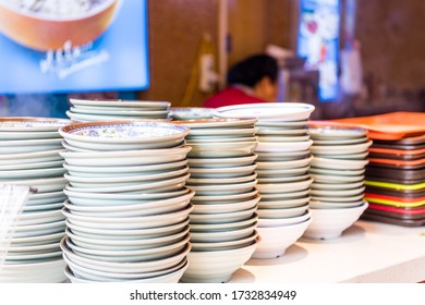 Chinese Food Plates In The Restaurants In Nanjing, China.