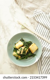 Chinese Food, Tofu And Leek Braised For Healthy Comfort Food