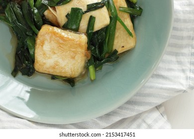 Chinese Food, Tofu And Leek Braised For Healthy Comfort Food