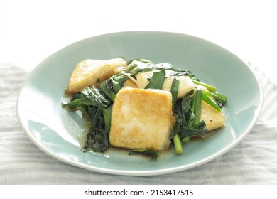 Chinese Food, Tofu And Leek Braised For Healthy Comfort Food