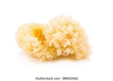 Chinese food tremella fuciformis white fungus isolated.