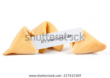 chinese fortune cookie whit label isolated on a white background 
