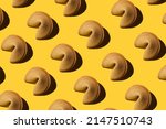 chinese fortune cookies on yellow background