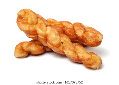 Chinese Fried Dough Twist On White Background