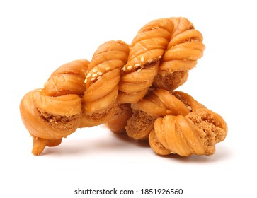 Chinese Fried Dough Twist On White Background