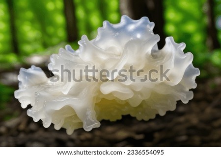 Chinese gelatinous fungi. Tremella fuciformis. Snow fungus.