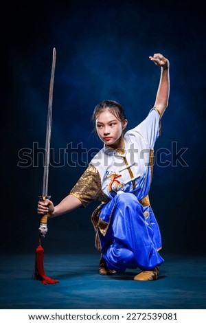 Chinese girl with Chinese martial arts concept.