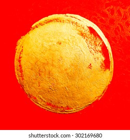 chinese gold ink /on red paper/ new year
