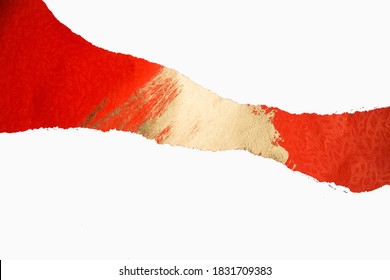 chinese gold ink /red paper