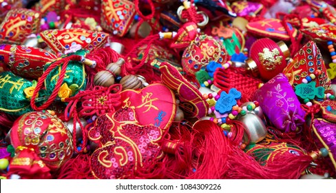 Chinese Good Luck Charms In A Market