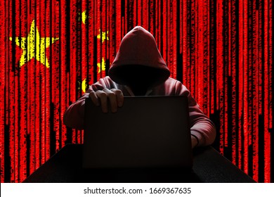 Chinese Hacker Cyber Attack. War Of The Future, A Threat From The Virtual Worlds.