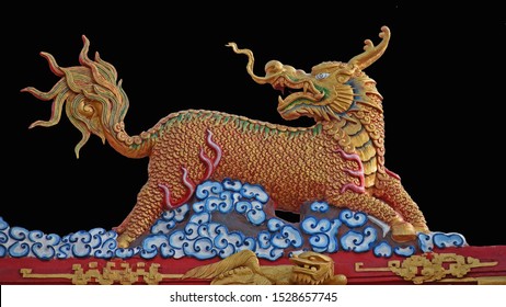 Chinese Kirin On A Black Background