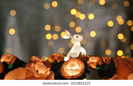 Chinese lantern for mid autumn festival celebration in night. Rabbit lanterns. September. - Powered by Shutterstock