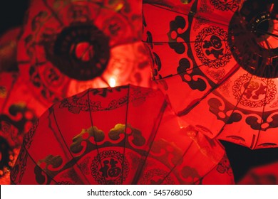 Chinese lanterns during new year festival / soft focus picture