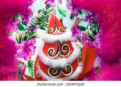 Chinese Lion Dance Costume Close Up