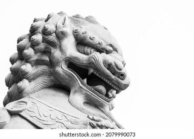 Chinese Lion Statue Outside A Temple