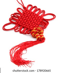 Chinese Lucky Knot Isolated On White.