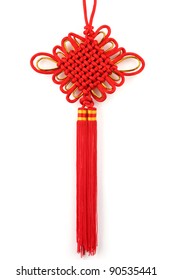 Chinese Lucky Knot Isolated On White.