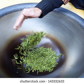 Chinese Man Preparing Tea Leaves Shanghai China