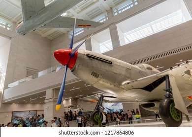 The Chinese Military Museum, Beijing, China - October 4, 2018: The Second World War, The United States P51 Mustang Fighter Jets