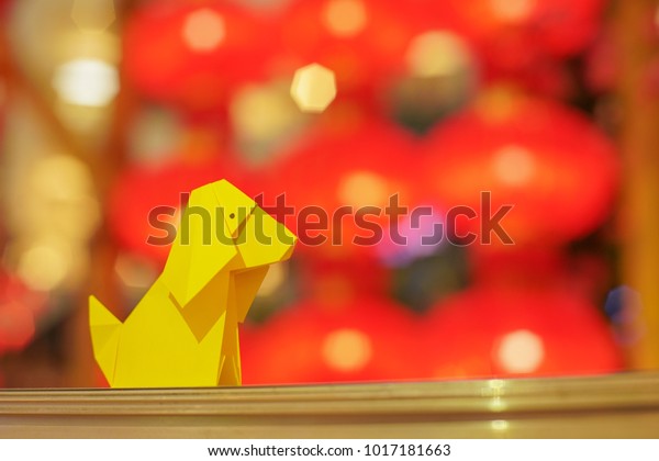 Chinese New Year Concept Yellow Origami Stock Photo Edit