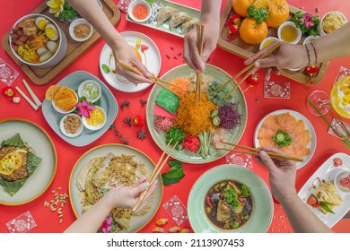 Chinese New Year Dinner Cuisine For Prosperity Toss Celebration Foods-2