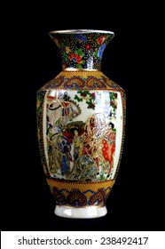 Chinese Porcelain Vase On Black Background