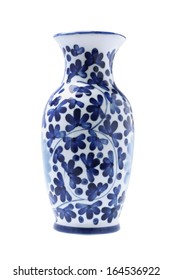 Chinese Porcelain Vase On White Background