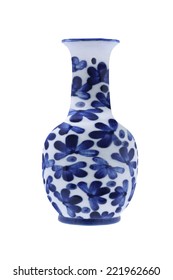 Chinese Porcelain Vase On White Background