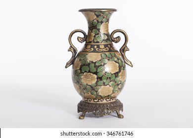 Chinese Porcelain Vase On White Background