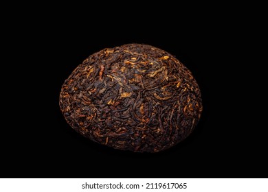 Chinese Puerh Tea On Black Background Close-up