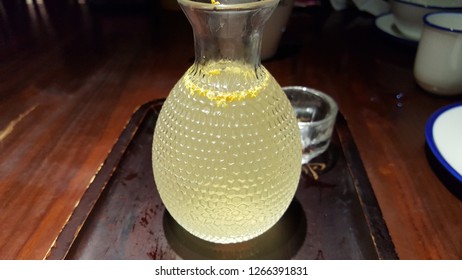 Chinese Rice Wine In A Glass Bottle