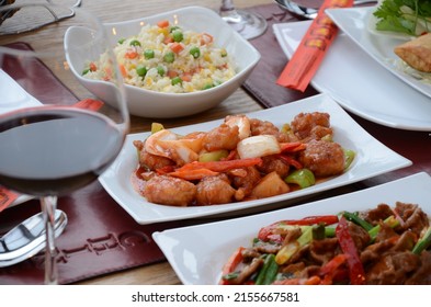 Chinese Steer And Chicken Stew With Red Wine And Rice