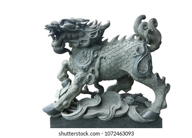 Chinese Style Brass Kirin Statue 