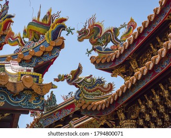 The Chinese Style Statue In Oven Ground Nanshan Fude Temple In Zhonghe District Of New Taipei City,Taiwan,31 July 2020