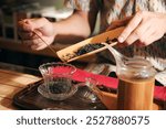 chinese tea ceremony in teashop