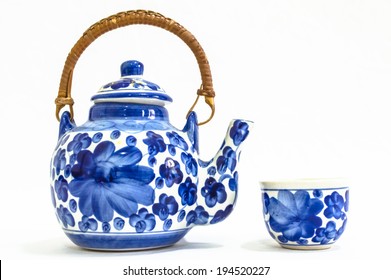 The Chinese Teapot On The White Background