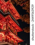 chinese temple architecture at night