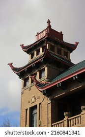 Chinese Temple Tower In Chinatown.