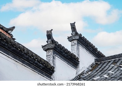 Chinese Traditional Building Eaves And Blue Sky