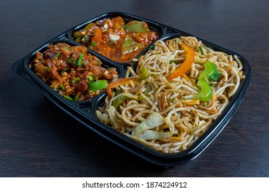 Chinese veg noodles combo with baby corn manchurian and veg gravy
