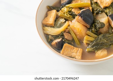 Chinese vegetable stew  with tofu or mixture of vegetables soup - vegan and vegetarian food style
